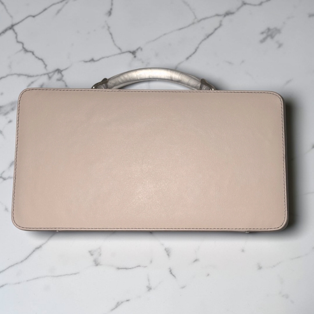 Vintage Estée Lauder Nude Makeup Case Acrylic Handle Retro Vanity Travel Bag - Picture 8 of 8